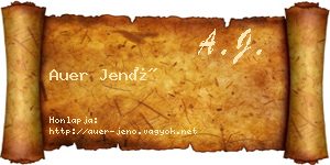 Auer Jenő névjegykártya