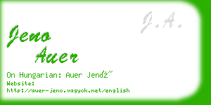 jeno auer business card